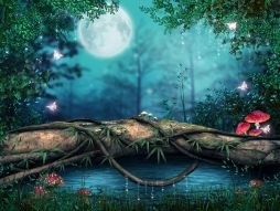 Фреска Сказочный лес под луной
