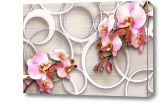 Картина Нежные 3D орхидеи и кольца